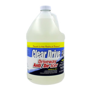 clear drive bottle of liquid deicer