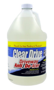 Bottle of clear drive deicer